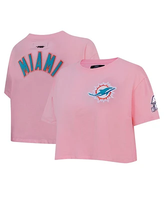 Women's Pro Standard Pink Miami Dolphins Cropped Boxy T-shirt
