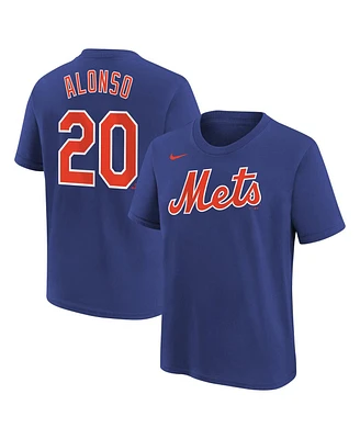 Big Boys Nike Pete Alonso Royal New York Mets Home Player Name and Number T-shirt