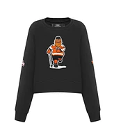 Women's Pro Standard Black Philadelphia Flyers Mascot Crewneck Pullover Sweatshirt