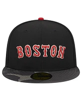 Men's New Era Black Boston Red Sox Metallic Camo 59FIFTY Fitted Hat