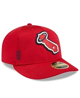 Men's New Era Red Los Angeles Angels 2024 Clubhouse Low Profile 59FIFTY Fitted Hat