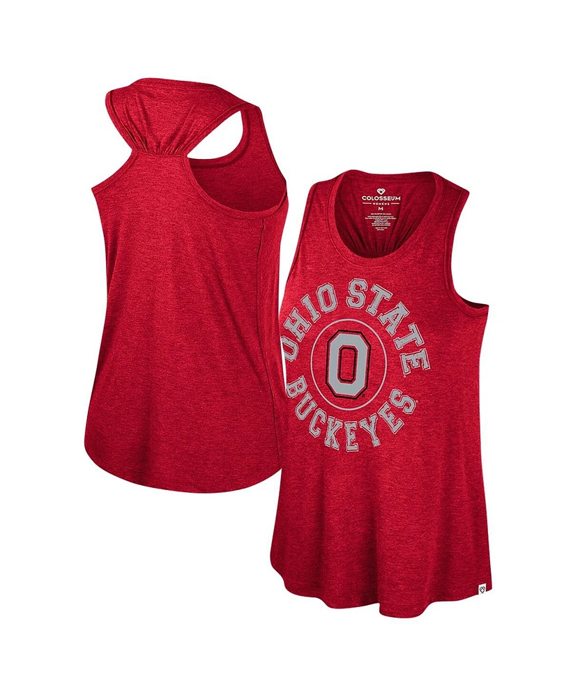 Women's Colosseum Scarlet Ohio State Buckeyes Prudence Racerback Tank Top