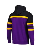 Men's Mitchell & Ness Purple, Black Los Angeles Lakers Head Coach Pullover Hoodie