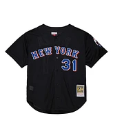 Men's Mitchell & Ness Mike Piazza Black Distressed New York Mets Cooperstown Collection 2000 Batting Practice Jersey