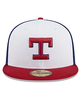 Men's New Era White Texas Rangers 2024 Batting Practice 59FIFTY Fitted Hat