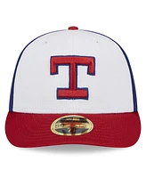 Men's New Era White Texas Rangers 2024 Batting Practice Low Profile 59FIFTY Fitted Hat