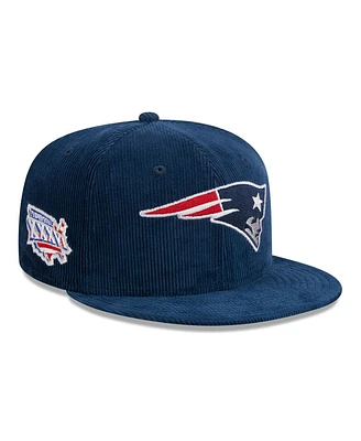 Men's New Era Navy England Patriots Throwback Cord 59FIFTY Fitted Hat