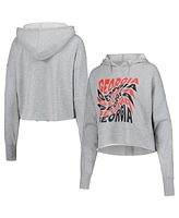 Women's ZooZatz Gray Georgia Bulldogs Swirl Cropped Pullover Hoodie