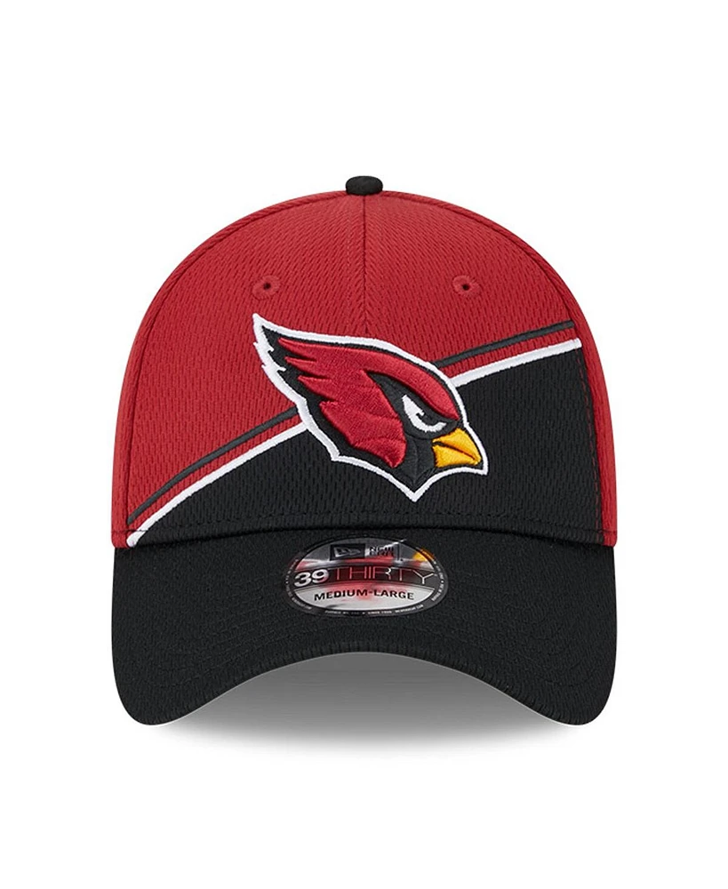 Men's New Era Cardinal, Black Arizona Cardinals 2023 Sideline 39THIRTY Flex Hat