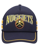 Men's '47 Brand Navy Denver Nuggets Sidebrand Stripes Trucker Adjustable Hat