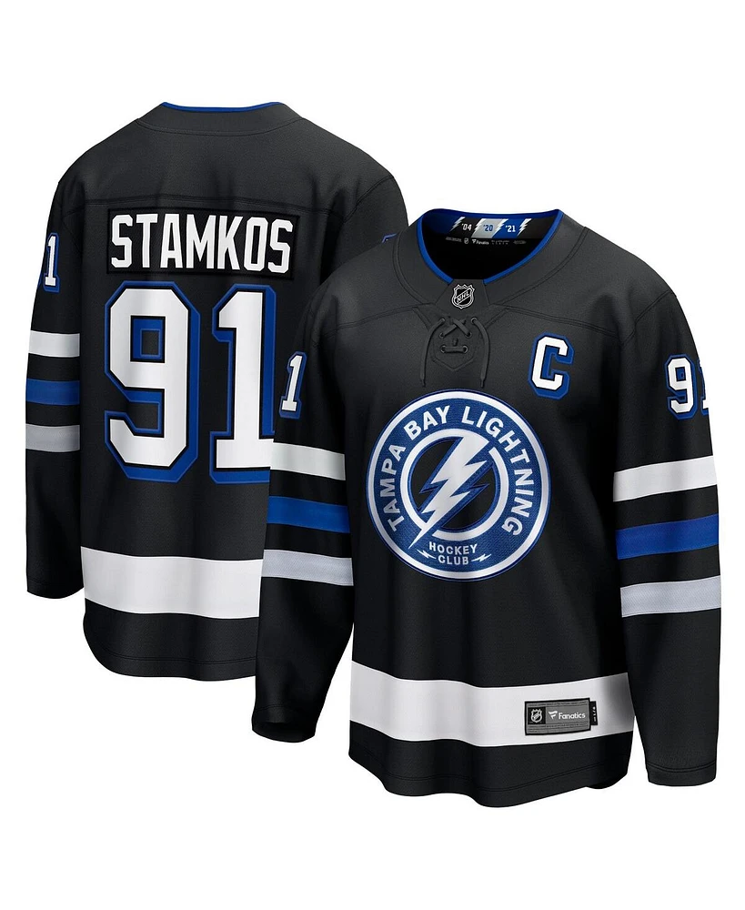 Men's Fanatics Steven Stamkos Black Tampa Bay Lightning Alternate Premier Breakaway Player Jersey