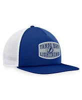 Men's Fanatics Blue, White Tampa Bay Lightning Foam Front Patch Trucker Snapback Hat