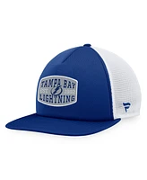 Men's Fanatics Blue, White Tampa Bay Lightning Foam Front Patch Trucker Snapback Hat