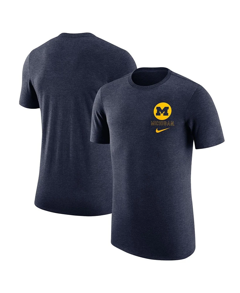 Men's Nike Navy Distressed Michigan Wolverines Retro Tri-Blend T-shirt