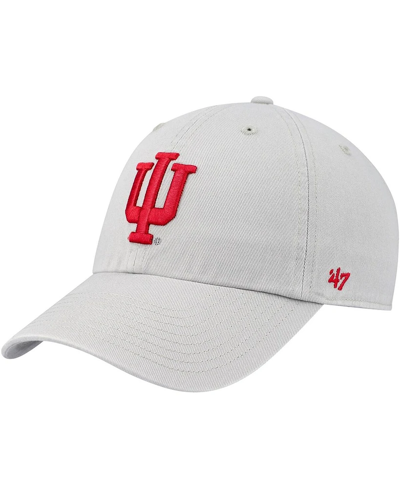 Men's '47 Brand Gray Indiana Hoosiers Clean Up Adjustable Hat