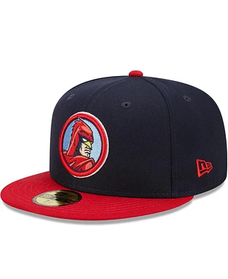 Men's New Era Navy, Red Memphis Redbirds Marvel x Minor League 59FIFTY Fitted Hat