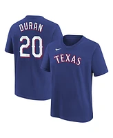 Big Boys Nike Ezequiel Duran Royal Texas Rangers Name and Number T-shirt