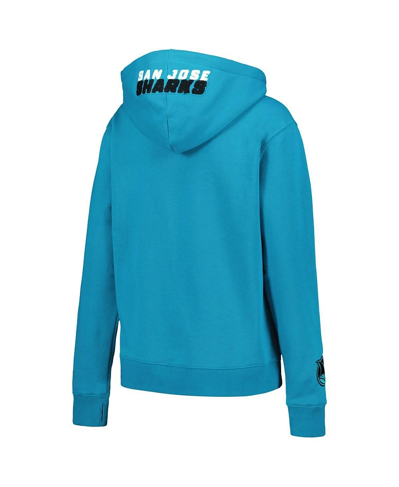 Women's Pro Standard Teal San Jose Sharks Classic Chenille Pullover Hoodie