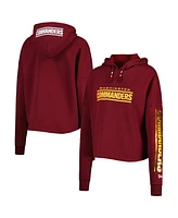 Women's New Era Burgundy Washington Commanders Foil Sleeve Pullover Hoodie