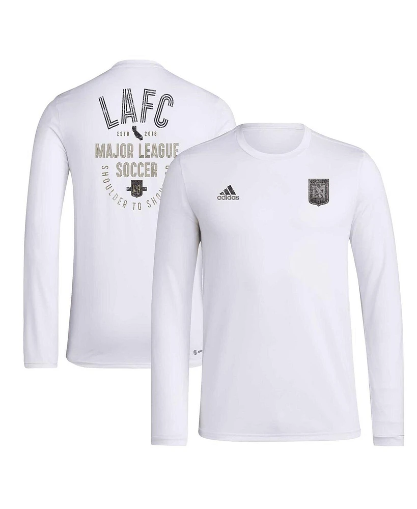 Men's adidas White Distressed Lafc Local Stoic Long Sleeve T-shirt