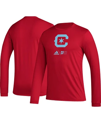 Men's adidas Red Chicago Fire Icon Aeroready Long Sleeve T-shirt