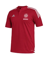 Men's adidas Red Atlanta United Fc Henley Aeroready Polo Shirt