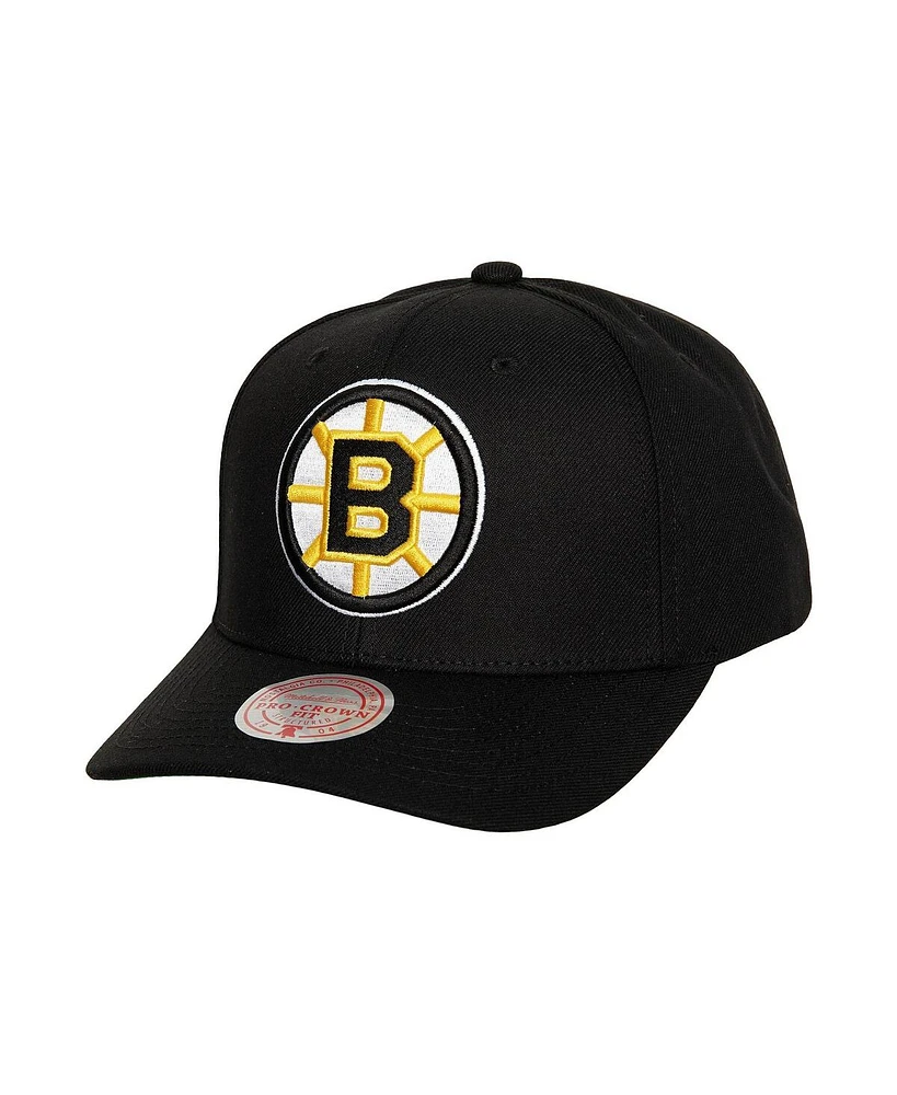 Men's Mitchell & Ness Black Boston Bruins Team Ground Pro Adjustable Hat