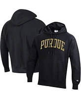 Men's Champion Black Purdue Boilermakers Team Arch Reverse Weave Pullover Hoodie