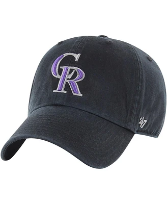 Youth Boys '47 Brand Black Colorado Rockies Clean Up Adjustable Hat