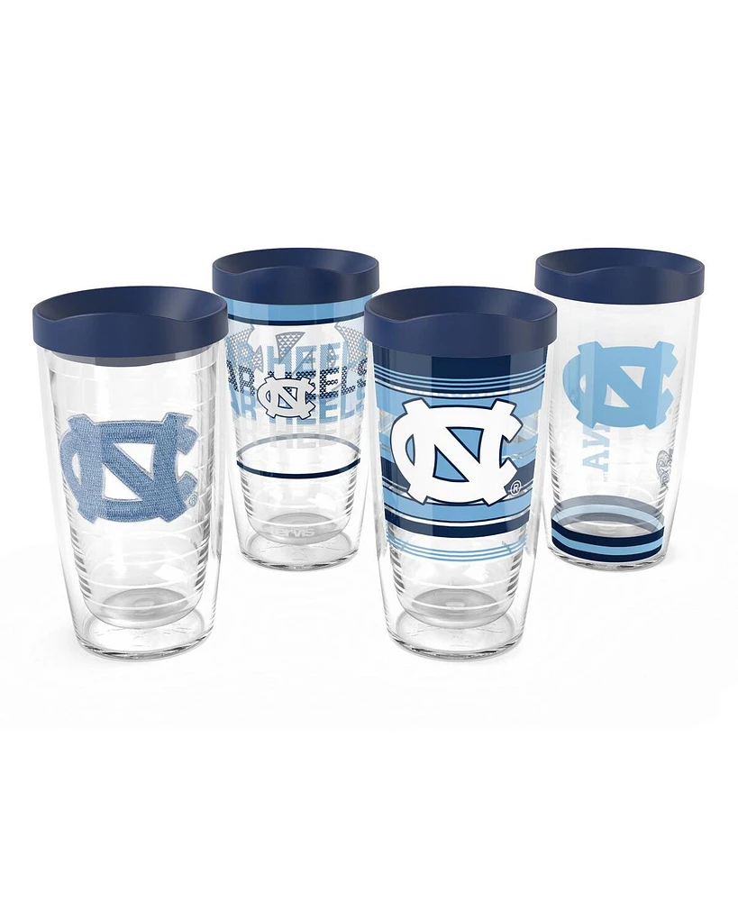 Tervis Tumbler North Carolina Tar Heels Four-Pack 16 Oz Classic Tumbler Set