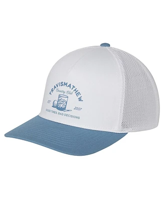 Men's Travis Mathew White, Blue Surf Warning Adjustable Hat