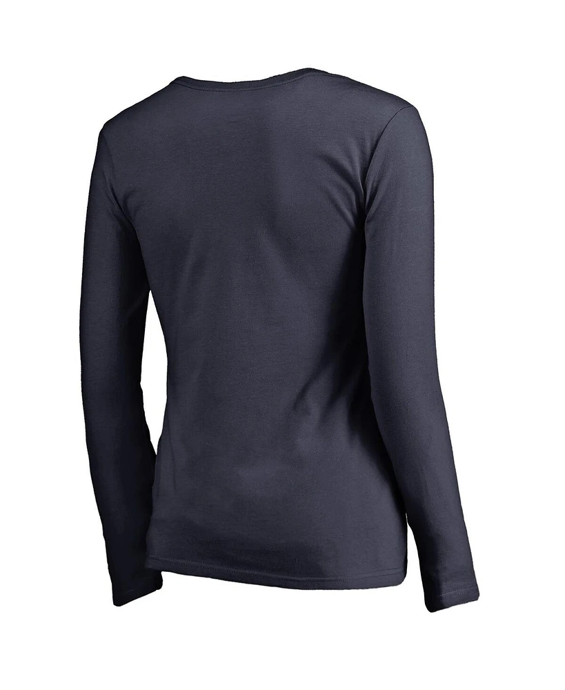 Women's Fanatics Navy Boston Red Sox Cooperstown Collection Wahconah Long Sleeve V-Neck T-shirt