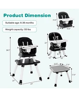 Costway Toddler 8-in-1 High Chair Convertible Dining Booster Seat w/ Removable Tray