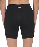 Dkny Women's High-Waisted Exploded-Logo Bike Shorts