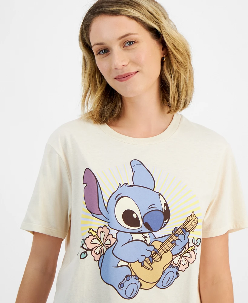 Disney Juniors' Retro Ohana Stitch Crewneck T-Shirt