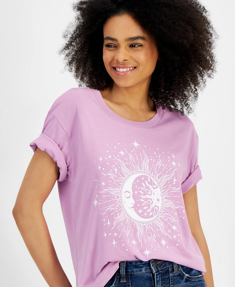 Rebellious One Juniors' Party Celestial Graphic T-Shirt