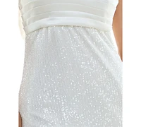 Speechless Juniors' Sequined Bow-Back Bodycon Dress