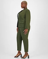 Le Suit Plus Single-Button Blazer Slim-Fit Pantsuit