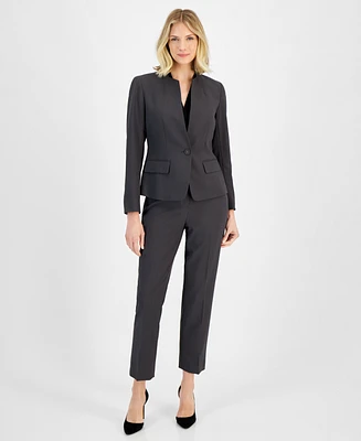 Le Suit Women's Single-Button Blazer and Slim-Fit Pantsuit