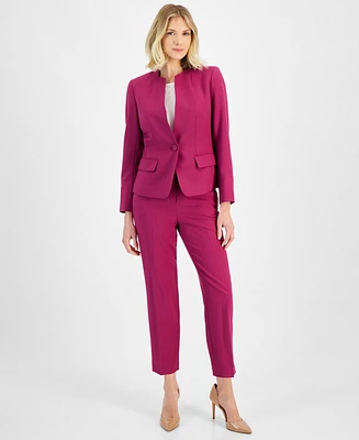 Le Suit Women's Petite Single-Button Blazer and Slim-Fit Pantsuit