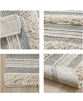 Ink+Ivy Asher Woven Texture Stripe Bath Rug, 22" x 58"