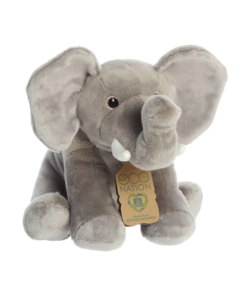 Aurora Medium Eco Hugs Elephant Eco Nation Eco-Friendly Plush Toy Grey 11.5"