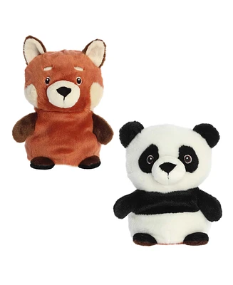 Aurora Small Reversible Eco Pairs: Red Panda and Panda Eco Nation Eco-Friendly Plush Toy White 6.5"