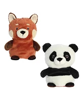 Aurora Small Reversible Eco Pairs: Red Panda and Panda Eco Nation Eco-Friendly Plush Toy White 6.5"