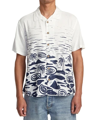 Rvca Men's Wasted Palms Short Sleeve Shirt