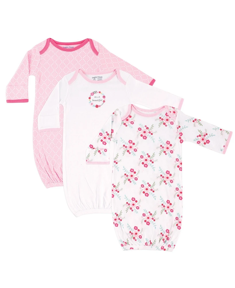 Luvable Friends Baby Girls Cotton Gowns, Bird