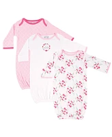 Luvable Friends Baby Girls Baby Cotton Gowns, Bird