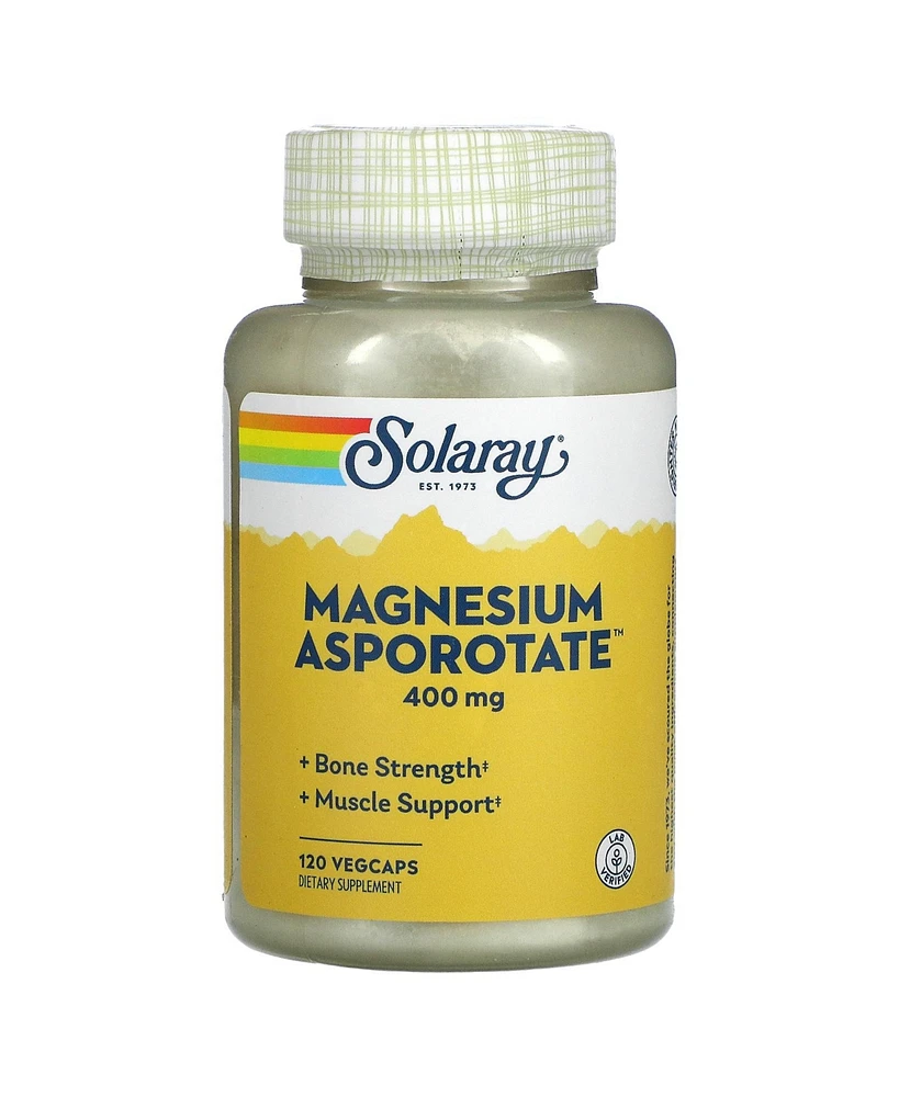 Solaray Magnesium Asporotate 400 mg - 120 VegCaps (200 mg per Capsule)