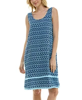 Roudelain Women's Printed Tassel-Trim Tank Nightgown