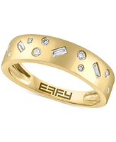 Effy Diamond Round & Baguette Scatter Band (1/5 ct. t.w.) in 14k Gold